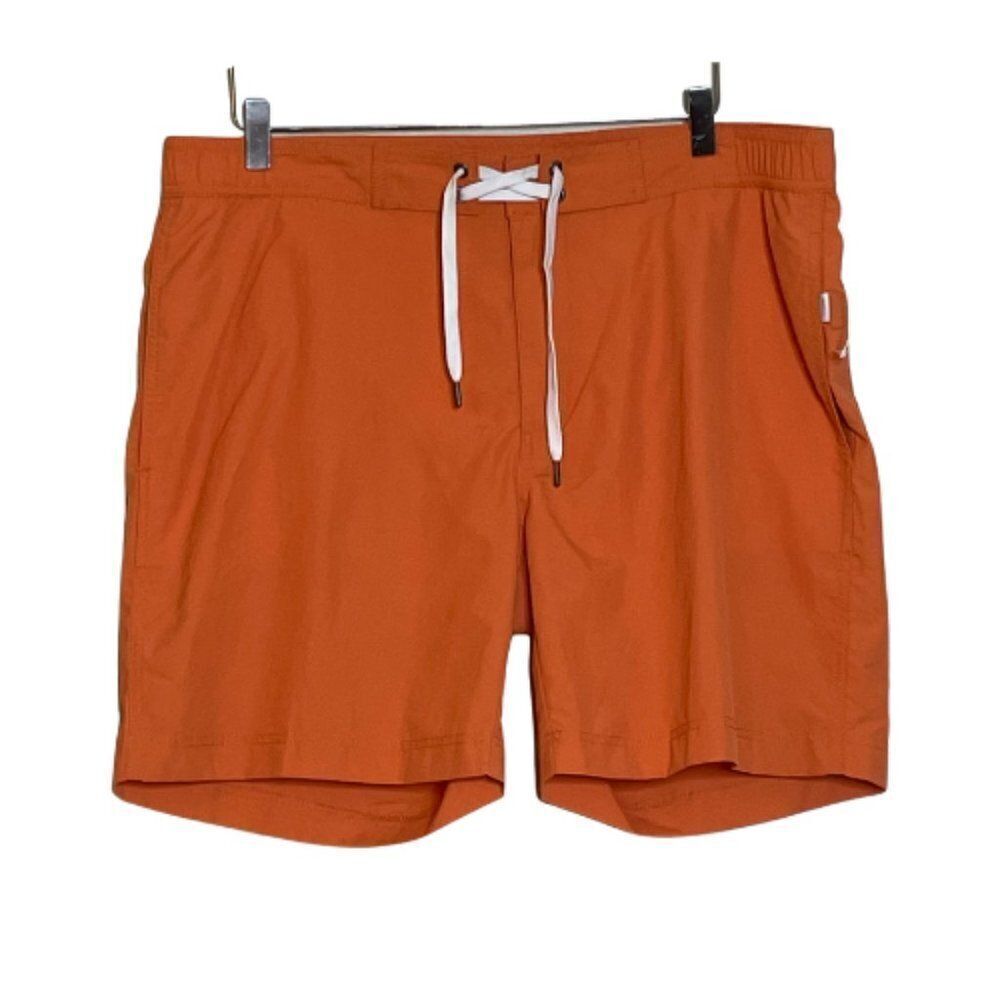 NEW Onia Men's Elastic Waist Board Short Style Swimsuit in Orange Sz. XL
